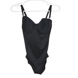 TC Fine‎ Shapewear Bodysuit Size 34B Black Underwire Adjustable Straps Shaping